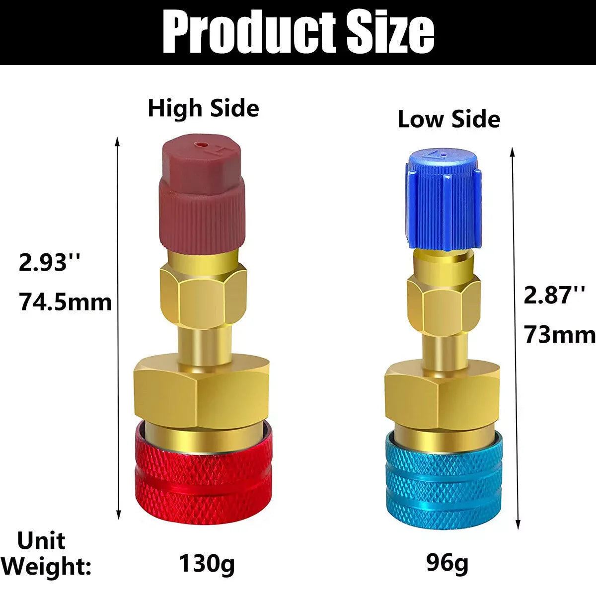 R1234YF to R134A Quick Coupler Adapter Fits Car A/C High Low Side Conversion Kit ExactoMag 