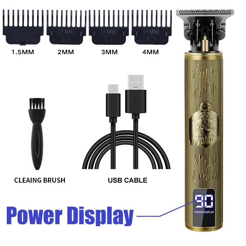 High-Power Electric Clippers Designed for Barbershops, Ideal for Shaving And Trimming with USB Charging.
