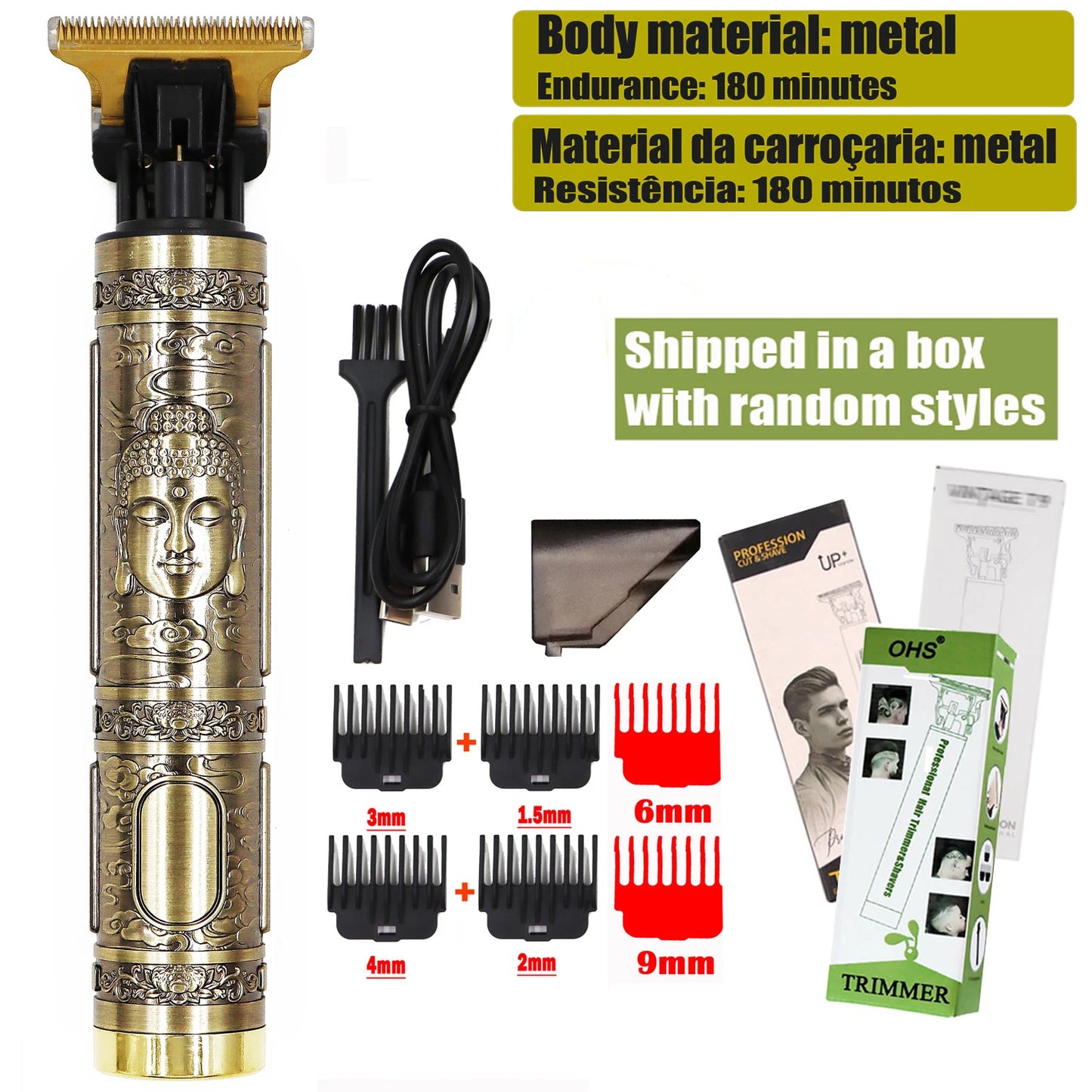High-Power Electric Clippers Designed for Barbershops, Ideal for Shaving And Trimming with USB Charging.