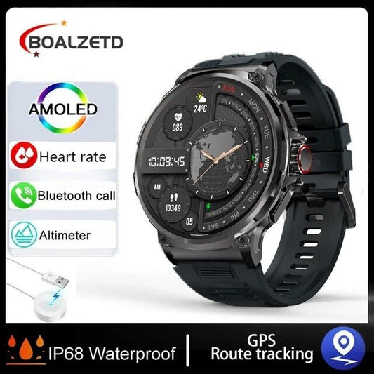 1.85" Ultra HD Smartwatch GPS Bluetooth Call Health Monitoring Watch Gym Gift ExactoMag 
