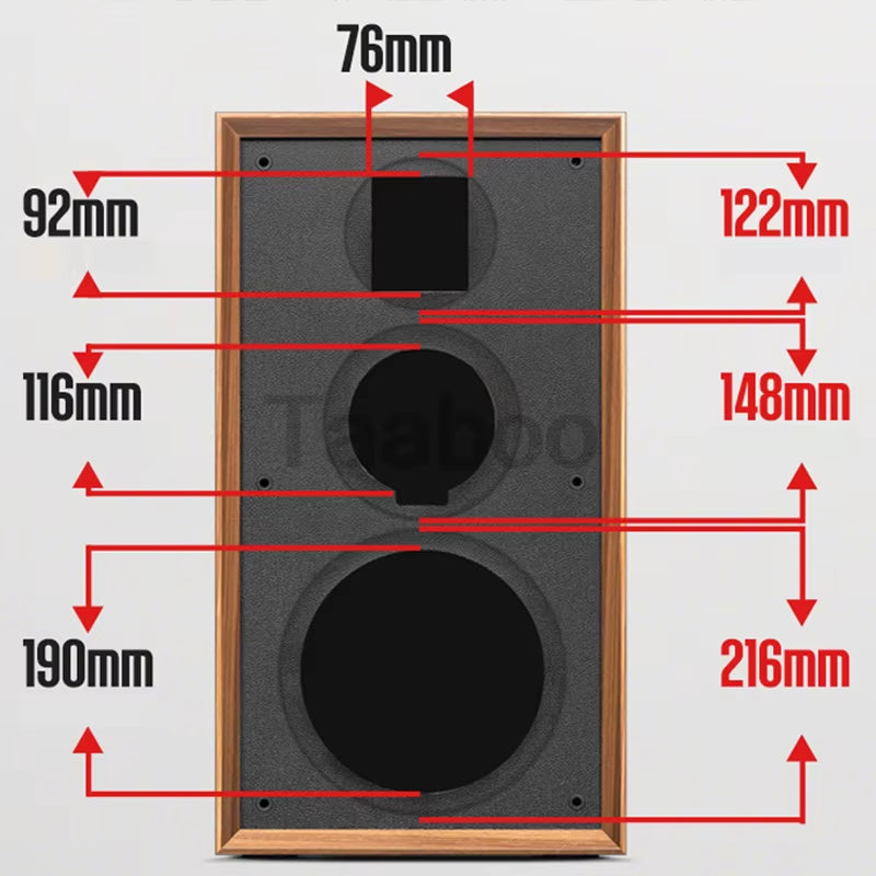 8 Inch Three-Way Labyrinth Speaker Empty Box Bookshelf Speaker Home Speaker DIY Hifi Audio Wooden Handmade Box Passive Speaker ExactoMag 