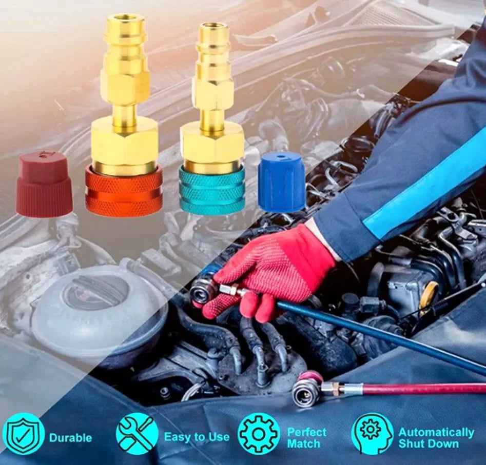 R1234YF to R134A Quick Coupler Adapter Fits Car A/C High Low Side Conversion Kit ExactoMag 
