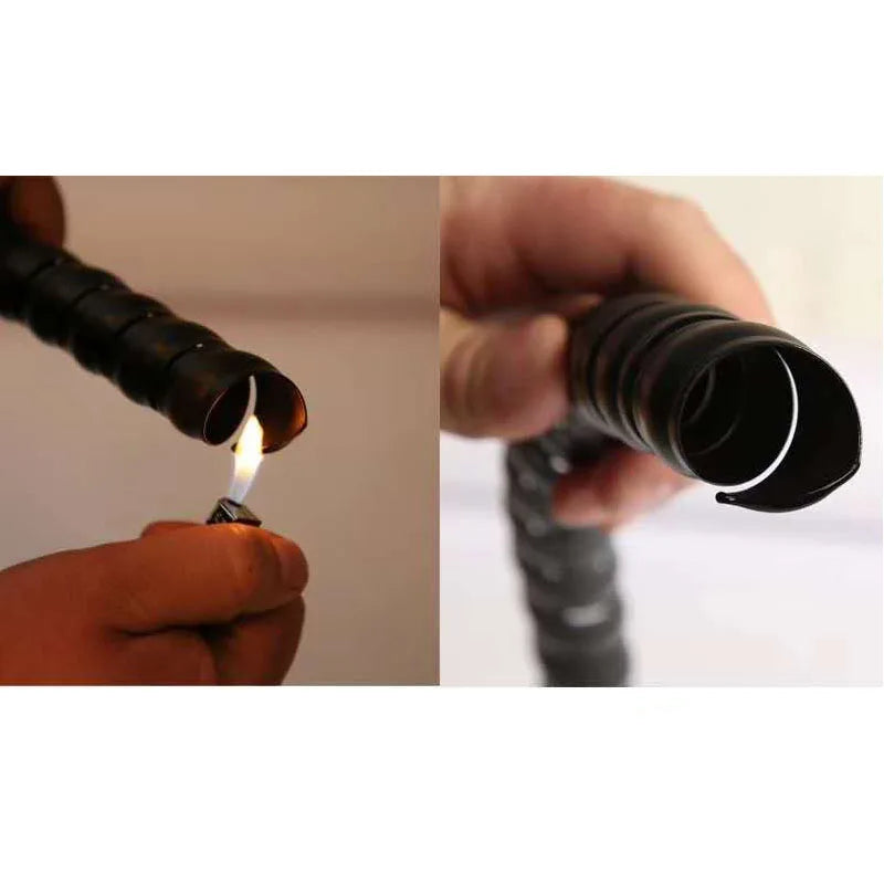 Clearance_2meters 8mm 10mm Line Organizer Pipe Protection Flexible Spiral Wrap Winding Cable Wire Protector Cable Sleeve Cover T ExactoMag 