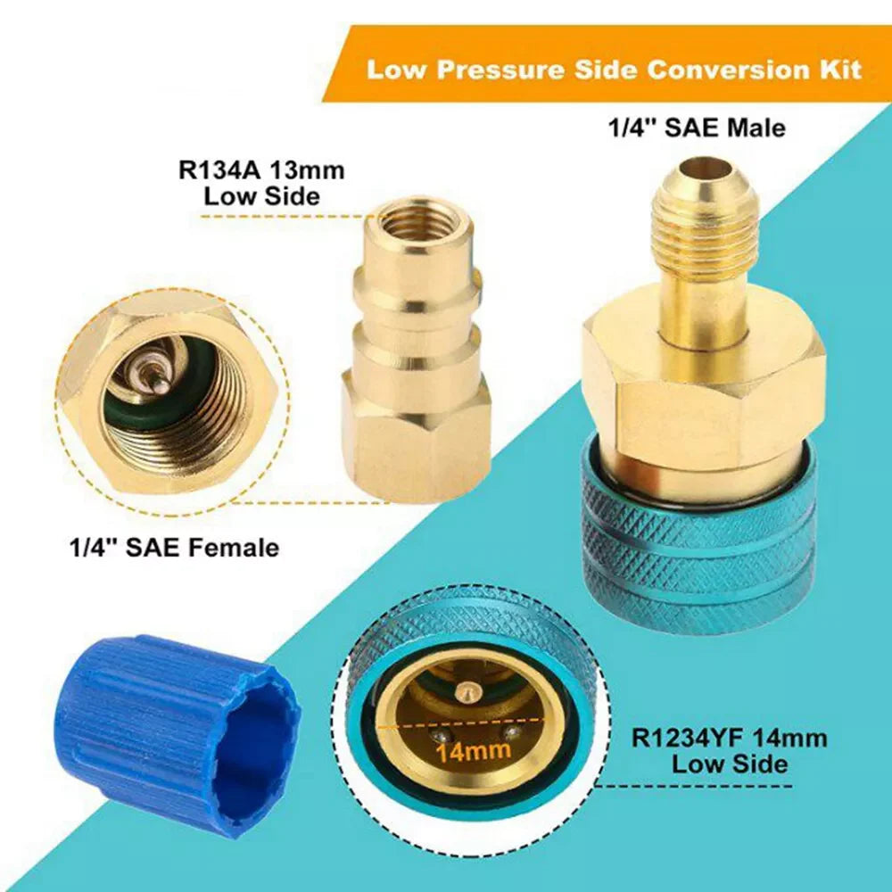 R1234YF to R134A Quick Coupler Adapter Fits Car A/C High Low Side Conversion Kit ExactoMag 