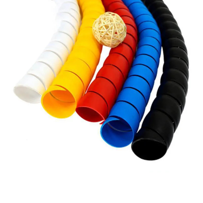 Clearance_2meters 8mm 10mm Line Organizer Pipe Protection Flexible Spiral Wrap Winding Cable Wire Protector Cable Sleeve Cover T ExactoMag 