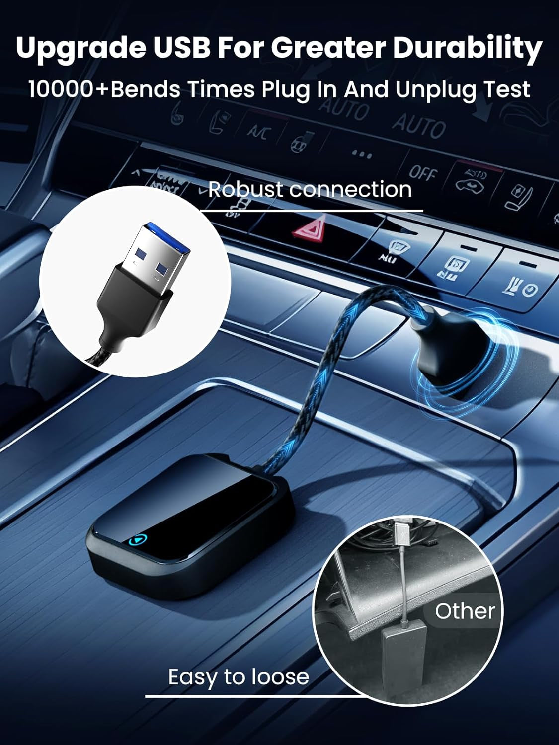 Wireless Carplay and Android Auto Adapter with Fast Stable 5Ghz Wifi Bluetooth, Wireless Carplay Adapter for Apple Applies to Cars after 2016 & Phone with Android11+/ Ios10+ & Usb-A/Type-C (Black) ExactoMag 