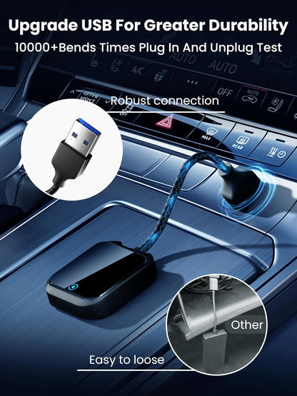 Wireless Carplay and Android Auto Adapter with Fast Stable 5Ghz Wifi Bluetooth, Wireless Carplay Adapter for Apple Applies to Cars after 2016 & Phone with Android11+/ Ios10+ & Usb-A/Type-C (Black) ExactoMag 