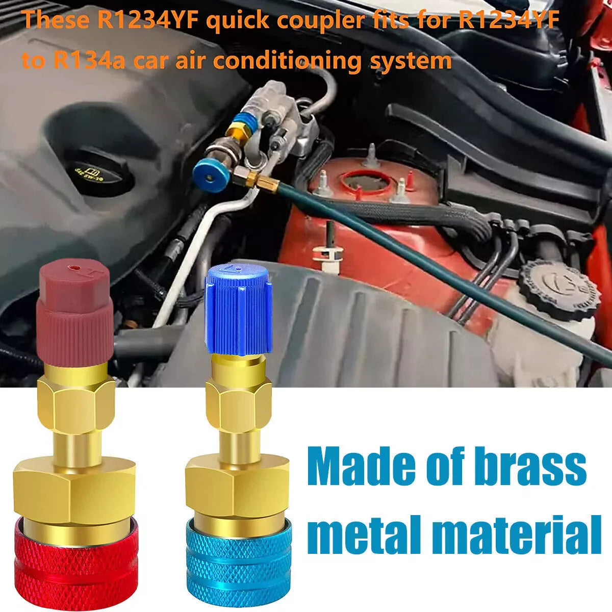 R1234YF to R134A Quick Coupler Adapter Fits Car A/C High Low Side Conversion Kit ExactoMag 