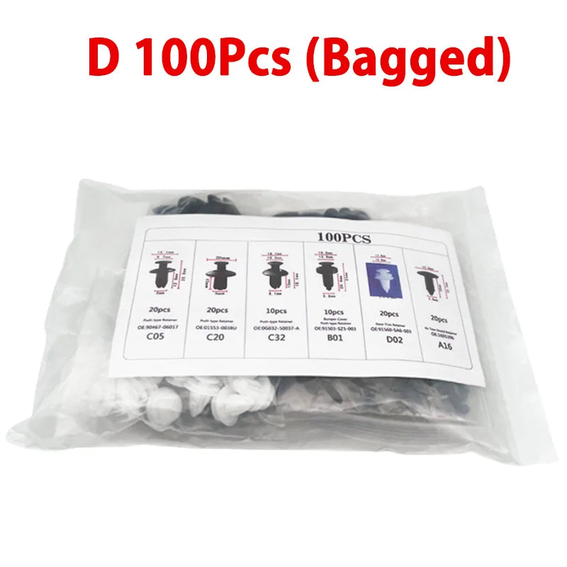 Auto Fastener Clip Mixed Car Body Push Retainer Pin Rivet Bumper Door Trim Panel Fastener Kit Car Clips Box or Bag packaging ExactoMag 