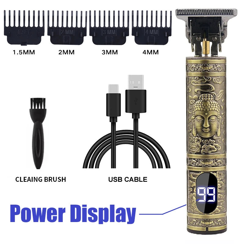 High-Power Electric Clippers Designed for Barbershops, Ideal for Shaving And Trimming with USB Charging.