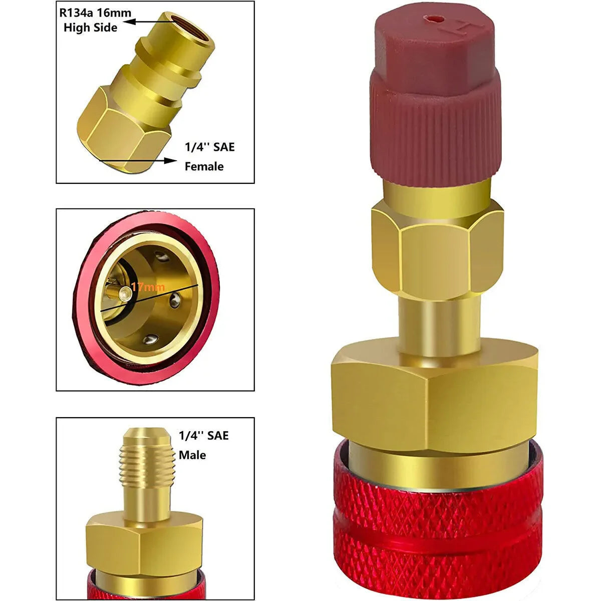 R1234YF to R134A Quick Coupler Adapter Fits Car A/C High Low Side Conversion Kit ExactoMag 