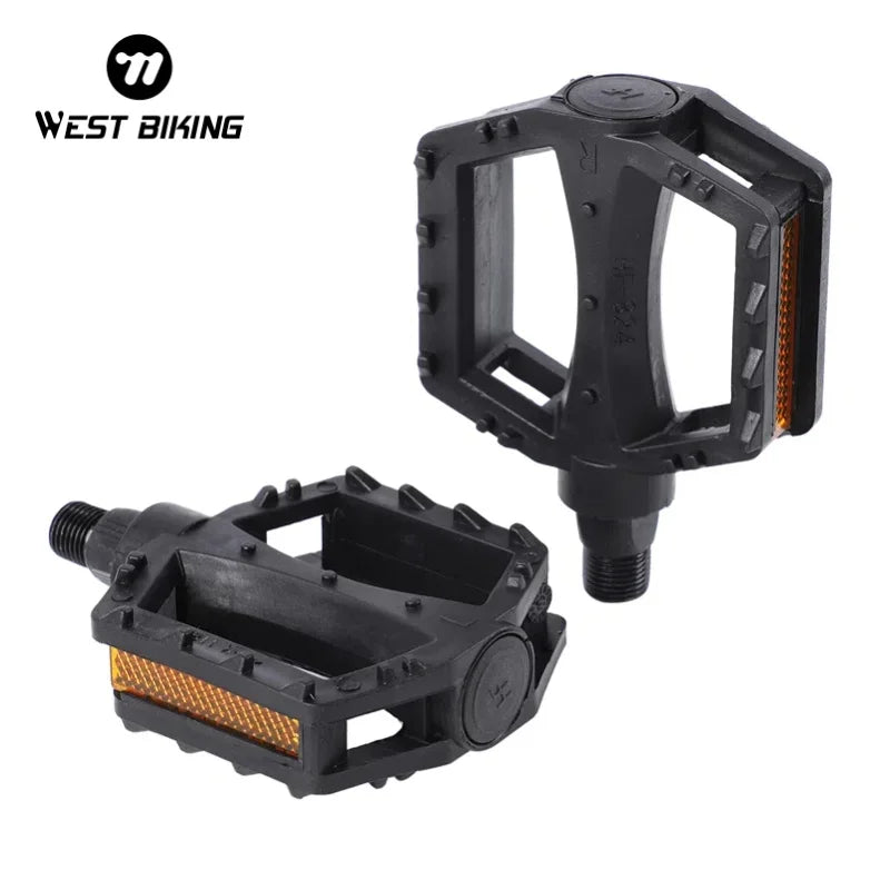 WEST BIKING Kids Bicycle Pedals Ultralight Anti-Slip ABS Safety Warning Reflective Children Cycling 9/16 1/2 Kids Bike Pedals ExactoMag 