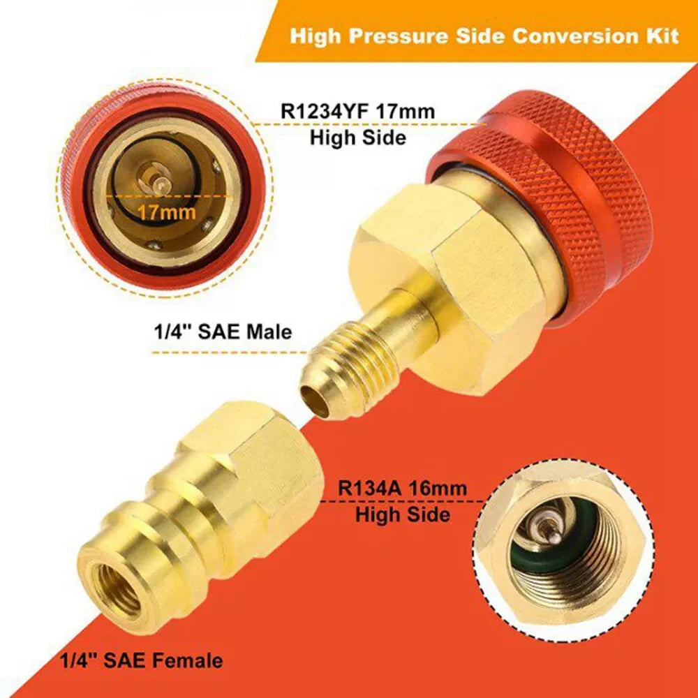 R1234YF to R134A Quick Coupler Adapter Fits Car A/C High Low Side Conversion Kit ExactoMag 