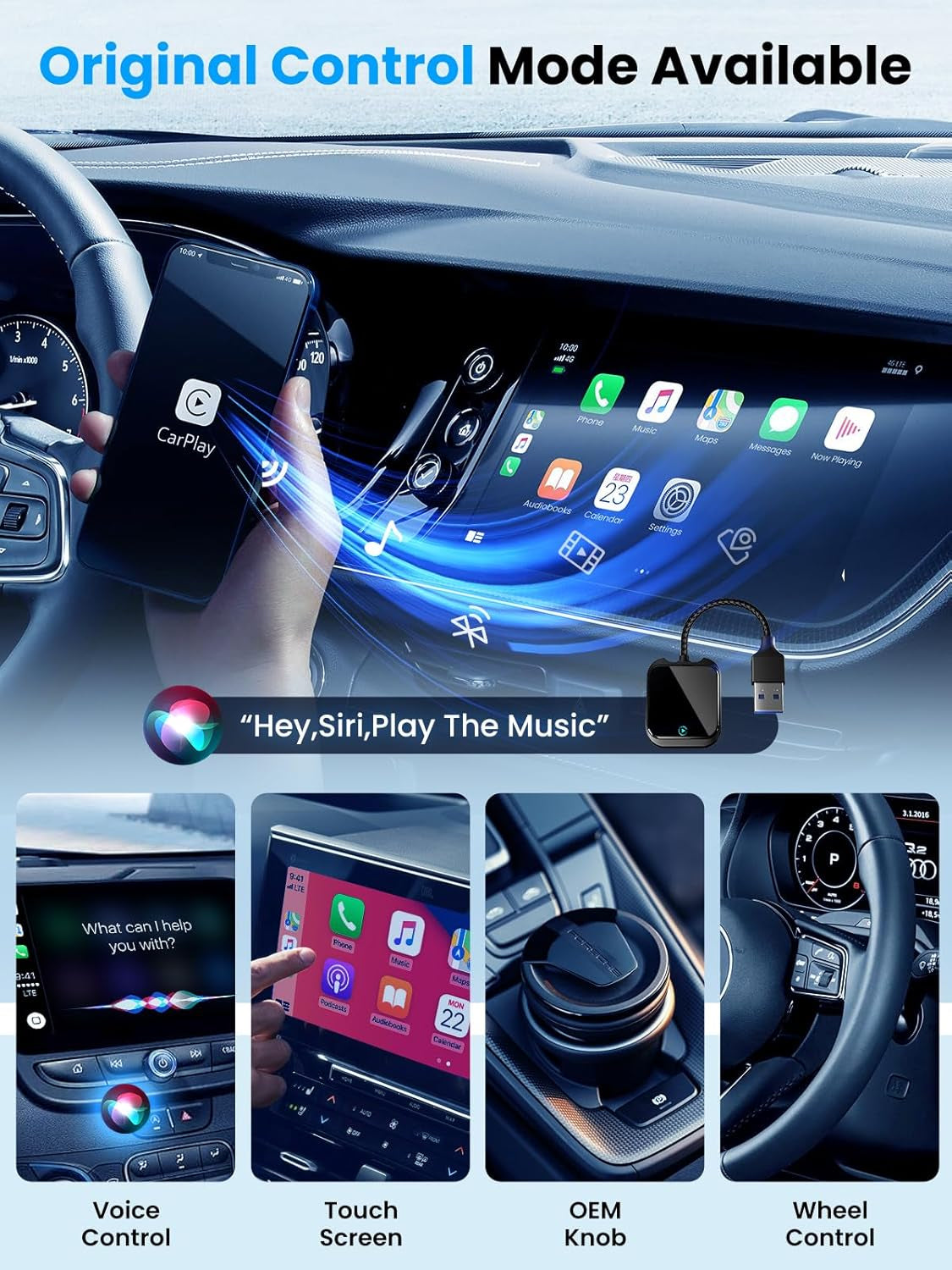 Wireless Carplay and Android Auto Adapter with Fast Stable 5Ghz Wifi Bluetooth, Wireless Carplay Adapter for Apple Applies to Cars after 2016 & Phone with Android11+/ Ios10+ & Usb-A/Type-C (Black) ExactoMag 