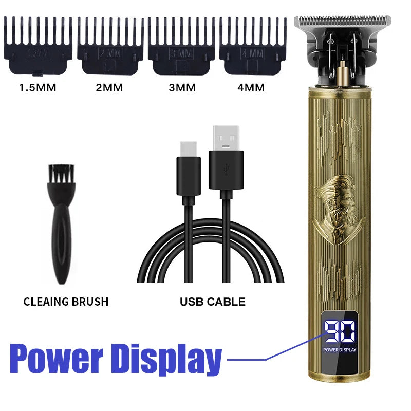 High-Power Electric Clippers Designed for Barbershops, Ideal for Shaving And Trimming with USB Charging.
