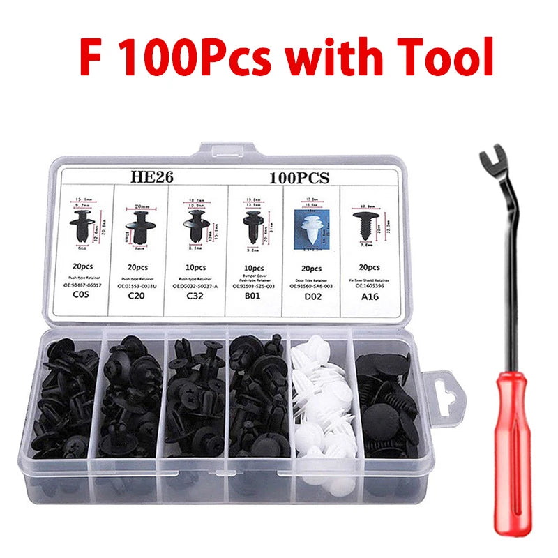 Auto Fastener Clip Mixed Car Body Push Retainer Pin Rivet Bumper Door Trim Panel Fastener Kit Car Clips Box or Bag packaging ExactoMag 