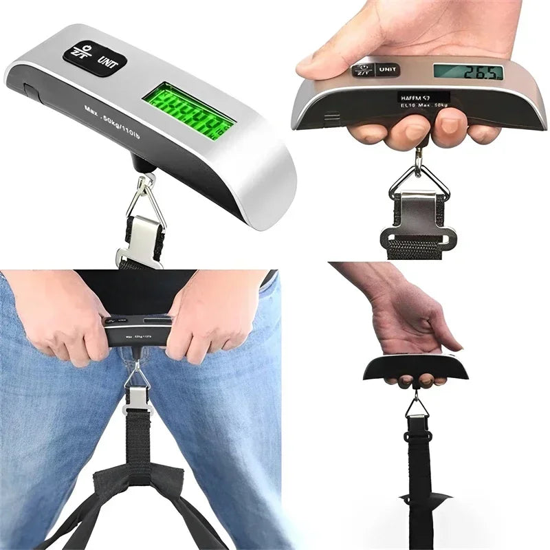 50kg/110lb Portable Digital Luggage Weight Scale LCD Display Pocket Electronic Suitcase Travel Scale Balance Baggage Weight Tool ExactoMag 