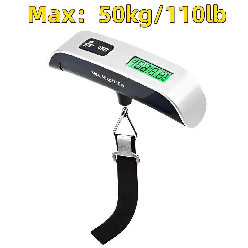 50kg/110lb Portable Digital Luggage Weight Scale LCD Display Pocket Electronic Suitcase Travel Scale Balance Baggage Weight Tool ExactoMag 