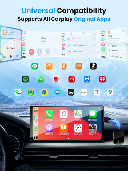 Wireless Carplay and Android Auto Adapter with Fast Stable 5Ghz Wifi Bluetooth, Wireless Carplay Adapter for Apple Applies to Cars after 2016 & Phone with Android11+/ Ios10+ & Usb-A/Type-C (Black) ExactoMag 