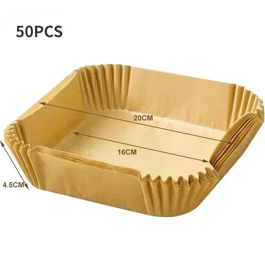 50/100/200pcs Disposable Air Fryer Paper Round/Square Special Paper Food Silicon Oil Paper Air Fryer Liners Baking Paper ExactoMag 