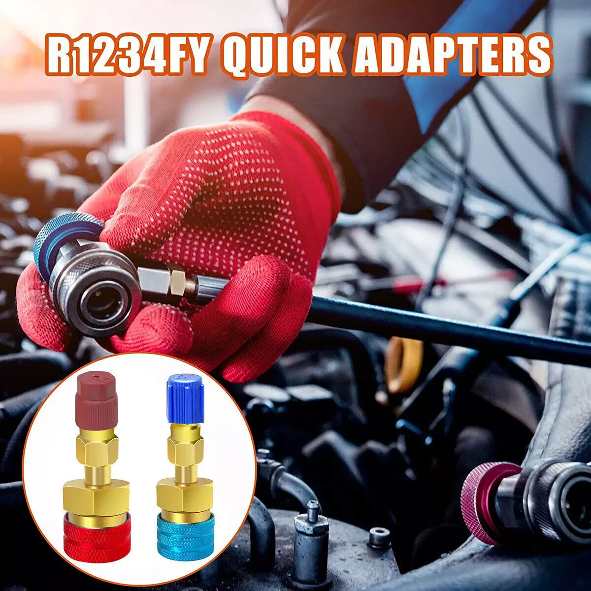 R1234YF to R134A Quick Coupler Adapter Fits Car A/C High Low Side Conversion Kit ExactoMag 