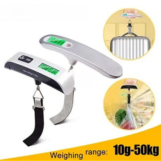 50kg/110lb Portable Digital Luggage Weight Scale LCD Display Pocket Electronic Suitcase Travel Scale Balance Baggage Weight Tool ExactoMag 
