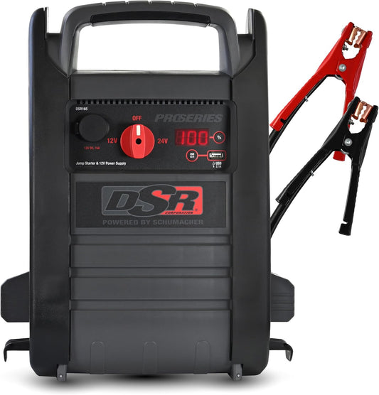 DSR Proseries Car Battery Jump Starter - 2200 Peak Amp 12V Car Starter, Jump Box & Portable Power Station - Digital Display, Heavy-Duty Clamps - DSR165 ExactoMag 