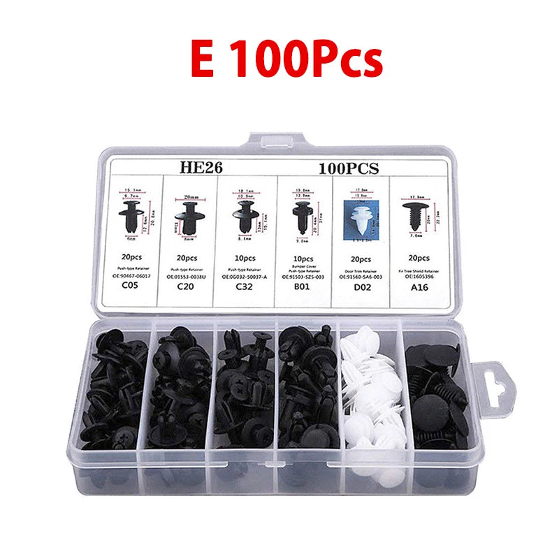 Auto Fastener Clip Mixed Car Body Push Retainer Pin Rivet Bumper Door Trim Panel Fastener Kit Car Clips Box or Bag packaging ExactoMag 