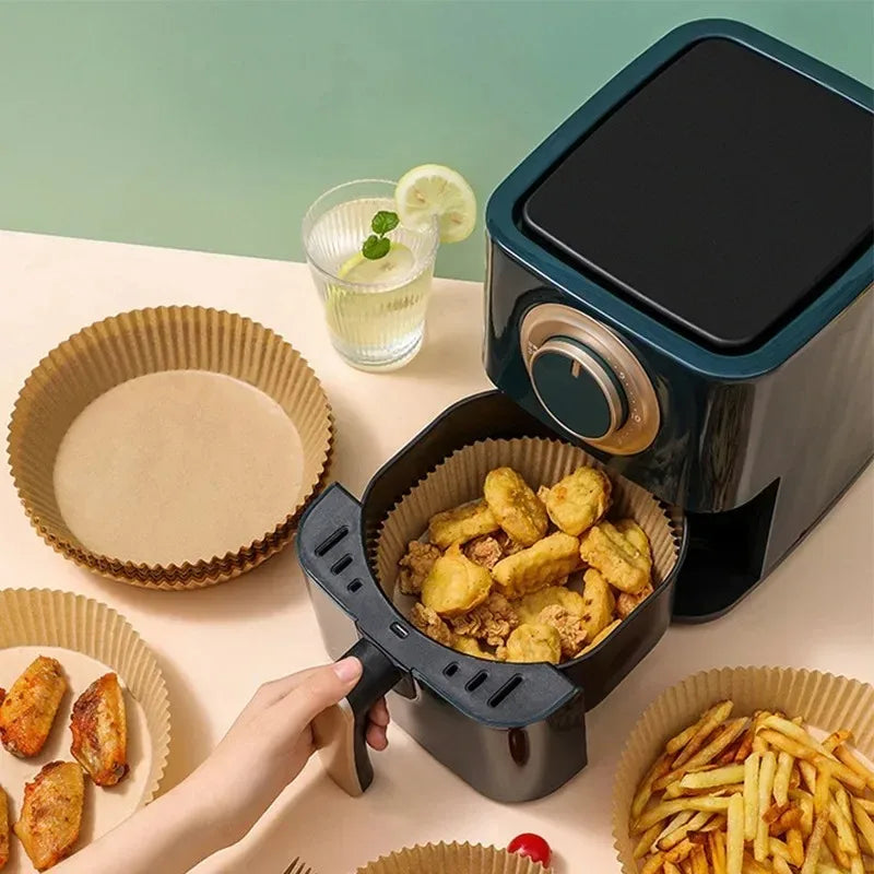 50/100/200pcs Disposable Air Fryer Paper Round/Square Special Paper Food Silicon Oil Paper Air Fryer Liners Baking Paper ExactoMag 