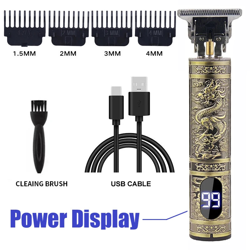 High-Power Electric Clippers Designed for Barbershops, Ideal for Shaving And Trimming with USB Charging.