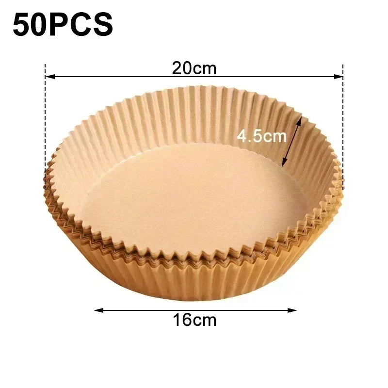 50/100/200pcs Disposable Air Fryer Paper Round/Square Special Paper Food Silicon Oil Paper Air Fryer Liners Baking Paper ExactoMag 