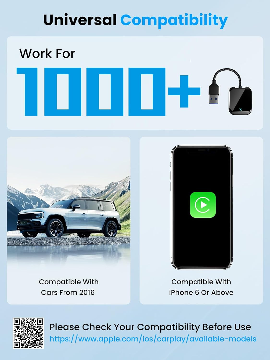 Wireless Carplay and Android Auto Adapter with Fast Stable 5Ghz Wifi Bluetooth, Wireless Carplay Adapter for Apple Applies to Cars after 2016 & Phone with Android11+/ Ios10+ & Usb-A/Type-C (Black) ExactoMag 