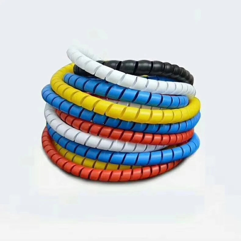Clearance_2meters 8mm 10mm Line Organizer Pipe Protection Flexible Spiral Wrap Winding Cable Wire Protector Cable Sleeve Cover T ExactoMag 